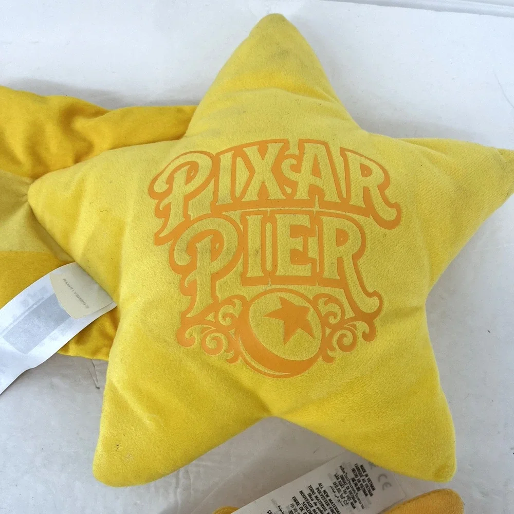 Disney Parks Pixar Pier La Luna Shooting Star Plush Lot of 2 Star Pillows